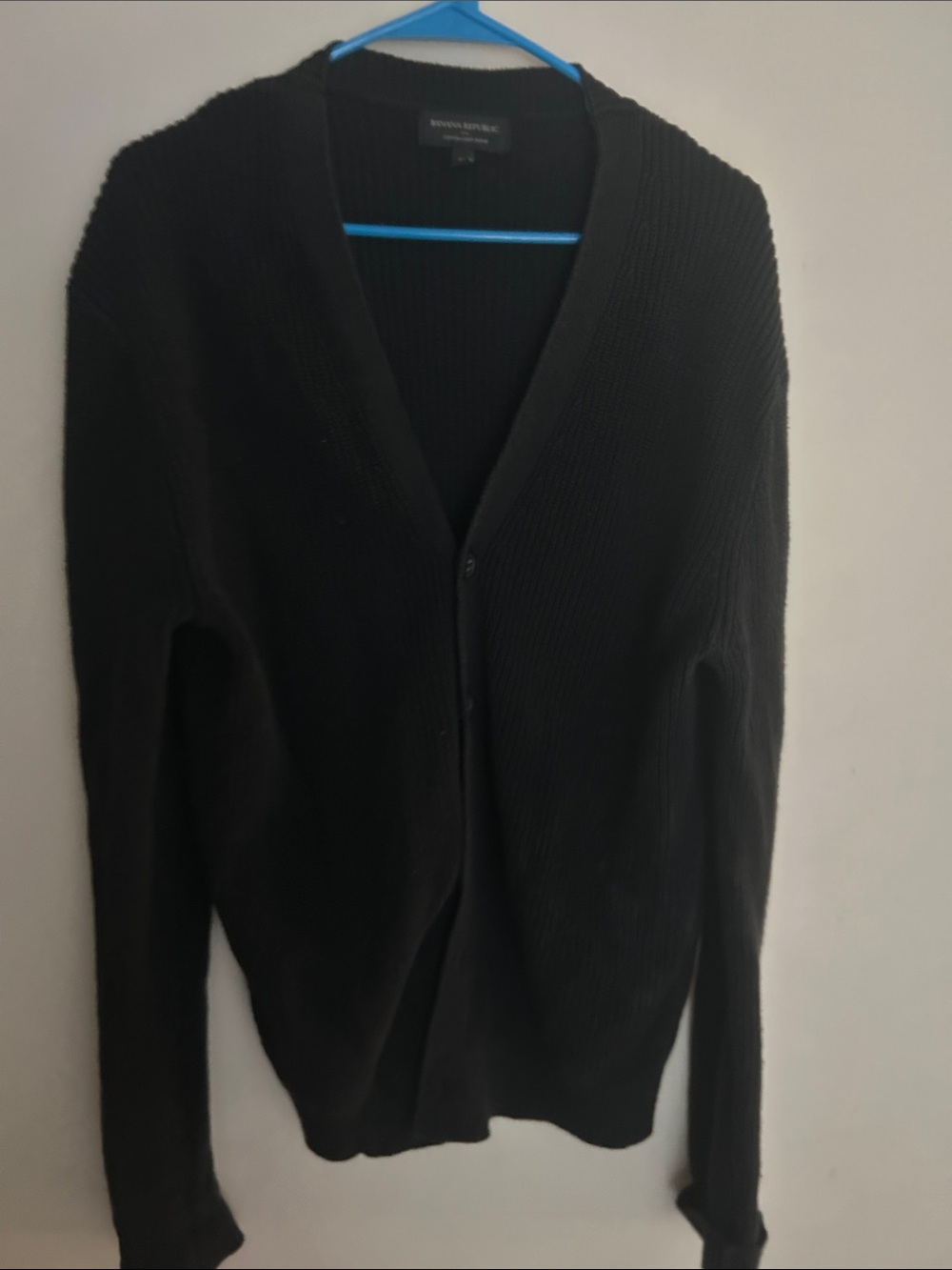 Banana Republic Black Button-Front V-Neck Cardigan